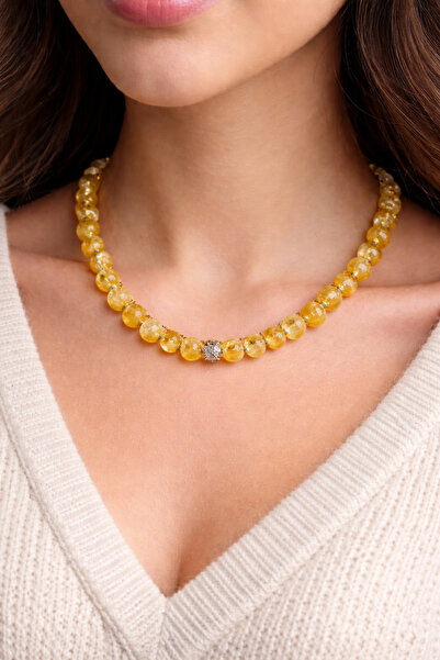 best bioenerji taş terapi 💛   Citrine Natural Stone Pendant 8 mm