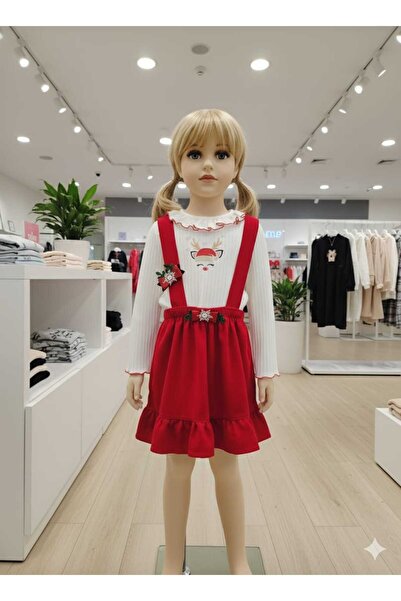 çilek bebe ALİŞŞ Kız Çocuk Yılbaşı Detaylı Salopet Elbise