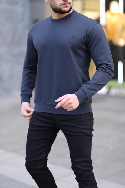 Fors Life Smoked Crew Neck Basic Men's Sweatshirt