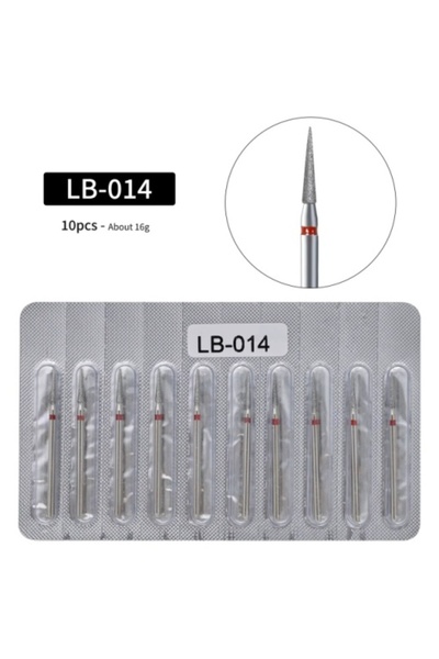 Pink Nails Diamond Bit Set 10 Bits Point Red Blister