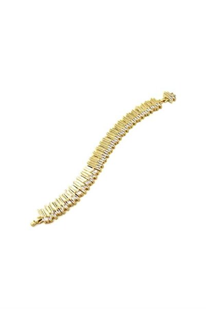 MENESSA سوار VIP مرصع بالأحجار - ذهبي