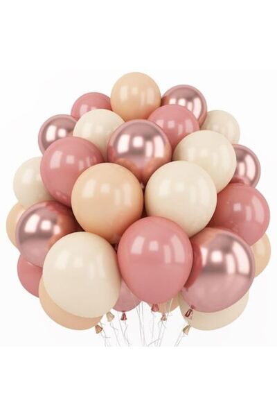 ERMA Smart Set of 60 Vintage Pink Balloons, 12 Inch, for Parties, Weddings, B...