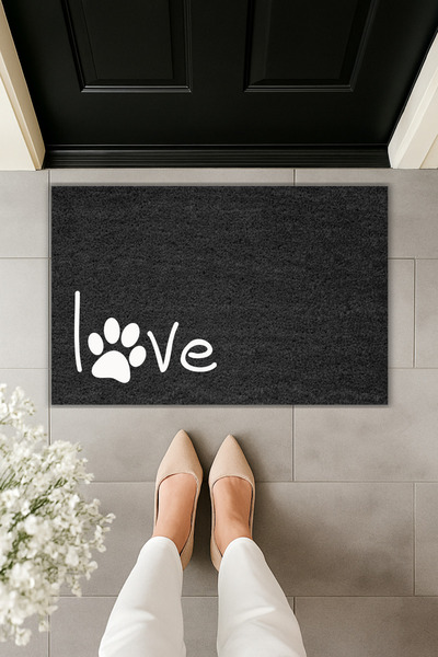 Dormot Modern Digital Printing Doormat - Patili Love - Front Door Mat 70X45Cm
