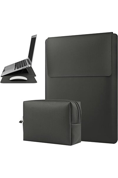 The Bros 15 16 Inch Laptop Sleeve Case Leather Case with Adjustable Stand Com...