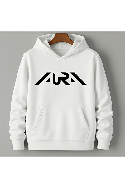 Rivox Men's White Hooded Oversized Sweatshirt Aaura Printed