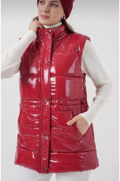 QUUL'Y Women's Shiny Red Quilted Puffer Vest'''New Season'''