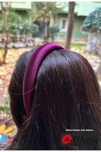 Darya Dd678 Plum Velvet Padded Hair Crown (3 cm)