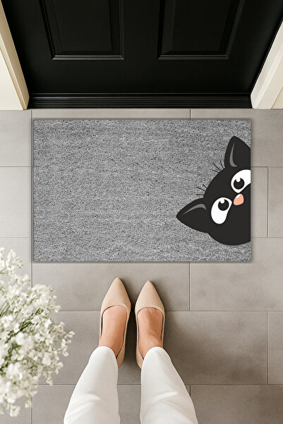 Dormot سجادة مدخل حديثة مطبوعة رقميًا - قطة تنظر جانبيًا - سجادة أمام الباب 7...