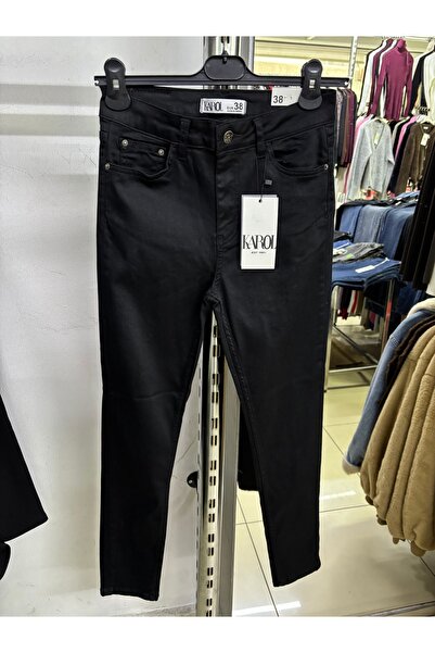 KAROL Siyah yüksek bel Likralı skinny Jeans (D-897)