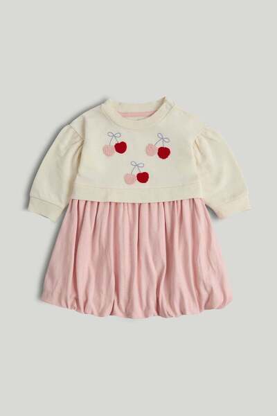 MOTHERCARE فستان مزدوج مزين بكرات منفوخة