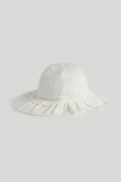 MOTHERCARE White Dobby UPF50+ Sun Hat
