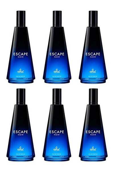 CORAL PERFUMES Coral Escape Noir Perfume For Men - Pack of 6 x 100ml