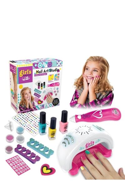 Premium مجموعة ألعاب استوديو فن تزيين الأظافر للبنات – مجموعة كاملة لتصميم أظ...