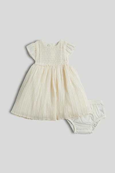 MOTHERCARE طقم فستان وسروال داخلي باللون الكريمي للمناسبات