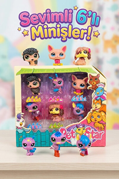 craftivio Little Pet Star 6'lı Sevimli Minişler Figür Seti - Eğlenceli Hayvan...