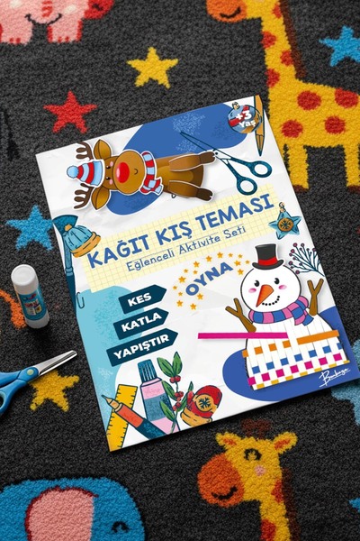 Bunbaza 3 Boyutlu Kış Teması Figürleri Seti – Kes Yapıştır Aktivite Seti - Ço...