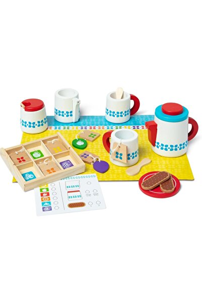 Melissa & Doug Step and Serve Wooden Tea Set