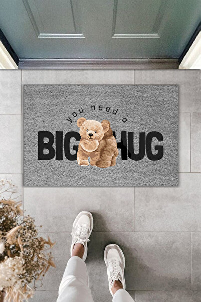 Dormot سجادة مدخل حديثة مطبوعة رقميًا - Big Hug - سجادة مدخل 70x45 سم