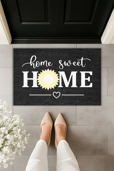 Dormot Modern Digital Printing Doormat - Home Sweet Home Daisy - Front Door M...
