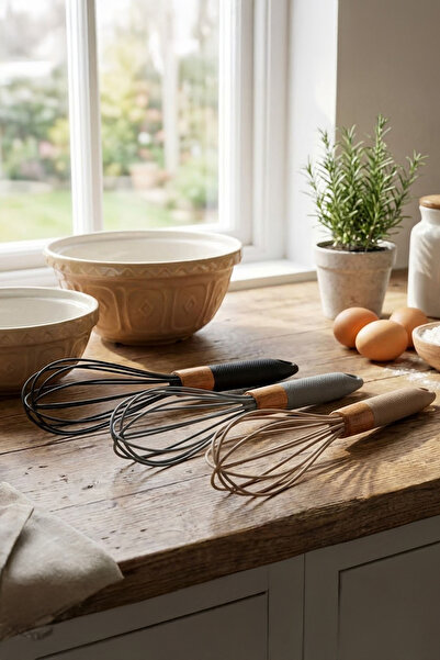 Vadi مضرب سيليكون مقاوم للحريق وغير لاصق ومقاوم للحرارة بمقبض خشبي