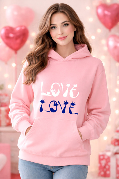 stil x Special for Valentine's Day, Sweatshirt with Hooded Names, Valentine's...