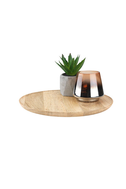 RootRise صينية ديكور خشبية من جيرنر بقطر 30 سم