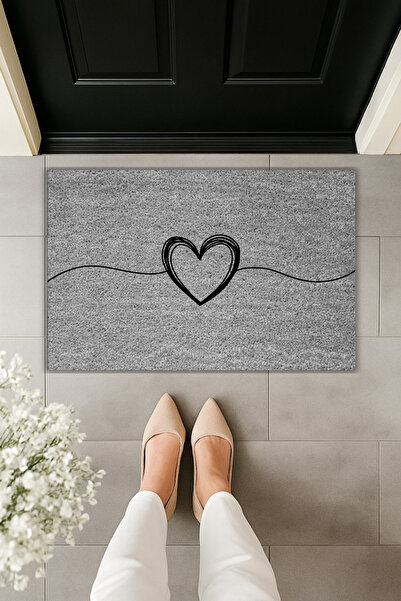 Dormot Modern Digital Printing Doormat - Heart Doormat - Front Door Mat 70X45Cm