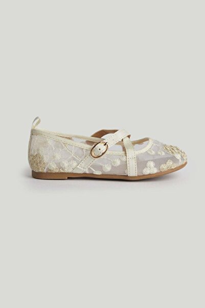 MOTHERCARE White Mesh Ballerina Shoes