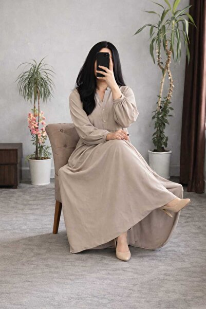 PREMİER VİE Tesettür Summer Solid Color Women's Dress