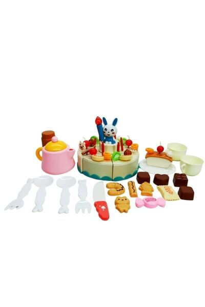 Premium Happy Birthday Pretend Play Cake Set with Music & Lights (65 PCS) – E...