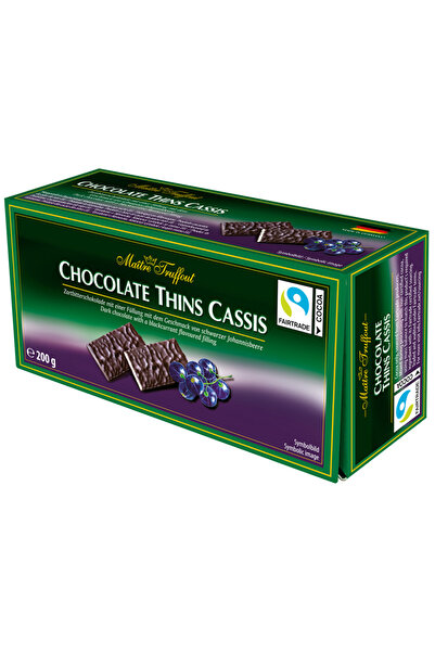 MAITRE TRUFFOUT Thins Dark Chocolate with Currants 200g