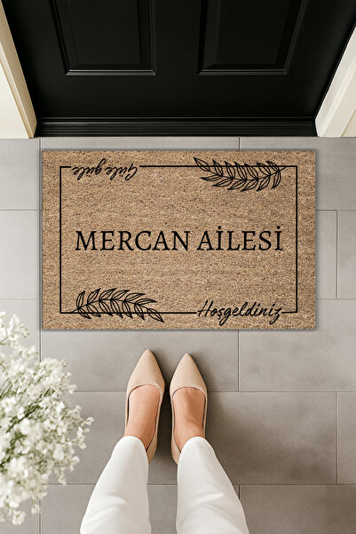 Dormot Modern Dijital Baskı Kişiye Özel Soyisimli Kapı Önü Paspas 70x45cm