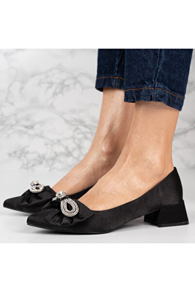 Sofia Store Women's shoes with square heels and satin stones Lucie