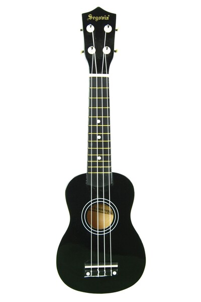 Segovia SGUK21BK Soprano Ukulele (Siyah) | Kompakt ve Hafif, Neşeli ve Parlak Ses, Taşıma Çantası D