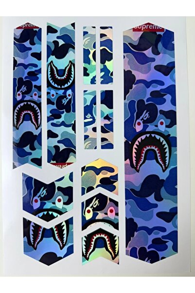 ÖZGÜL REKLAM Supreme Bisiklet Sticker Seti 12 Parça – Renkli Maşa Kadro Etike...