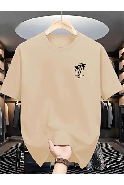 Oceanwear تيشيرت رجالي من Palmiye Ağaç برقبة دائرية وأكمام قصيرة وتصميم عادي