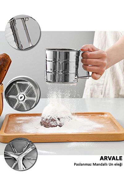 kasımoğulları concept Metal Lux Stainless Steel Practical Flour Sieve Pastry ...