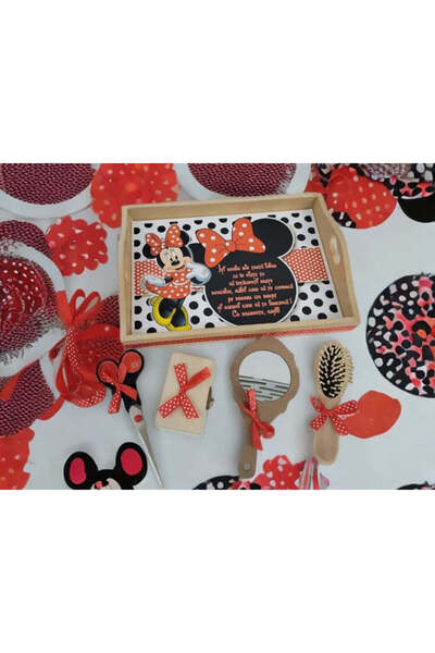 OBSIDION Set tavita taiere mot/turta cu print, 6 piese - Red Minnie