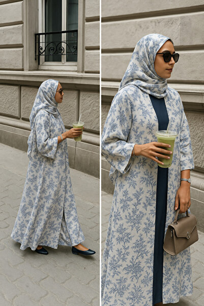 MayaCloset Elegant and Trendy Printed Kimono, Ferace & Abaya with Sheila