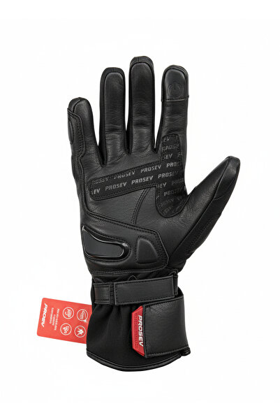 Prosev KIŞLIK KORUMALI MOTOSİKLET ELDİVENİ AVUÇ İÇİ DERİ EN13595 SERTİFİKALI