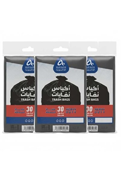 FO أكياس نفايات عالية السماكة من ألفا السعودية - 30 جالون × 3 عبوات