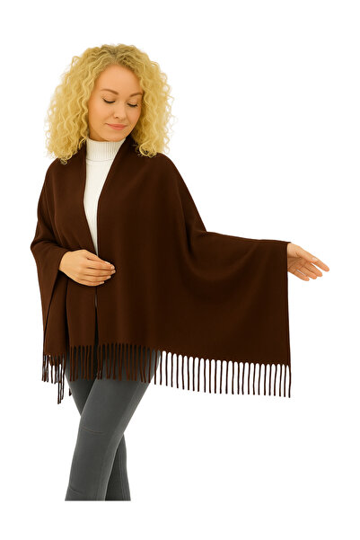 marufshop 1 Piece Women's Plus Size Extra Soft Textured Tassel Detailed Winte...