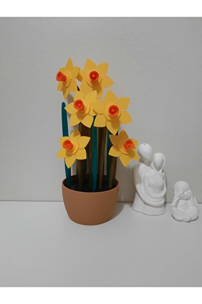 NADO DEKOR Dekoratif Yapay Nergis Saksılı (PLA FİLAMENTDEN ÜRETİLMİŞTİR.)