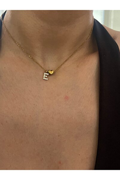 Hoop jewelery 35-cm Heart-Shaped'E' Necklace