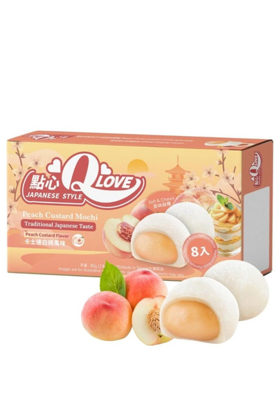 QBrand QLove White Peach Custard Mini Mochi TWN 80g