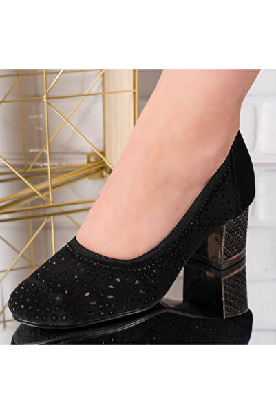 Sofia Store Pantofi dama cu toc gros din piele ecologica intoarsa Dilara