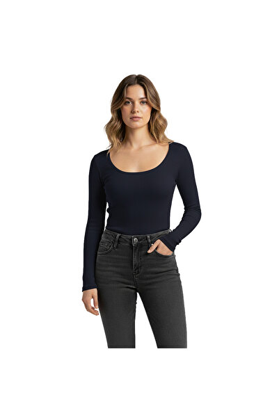 NERTH STYLE U Neck Slim Fit Flexible Combed Cotton Blouse Tshirt