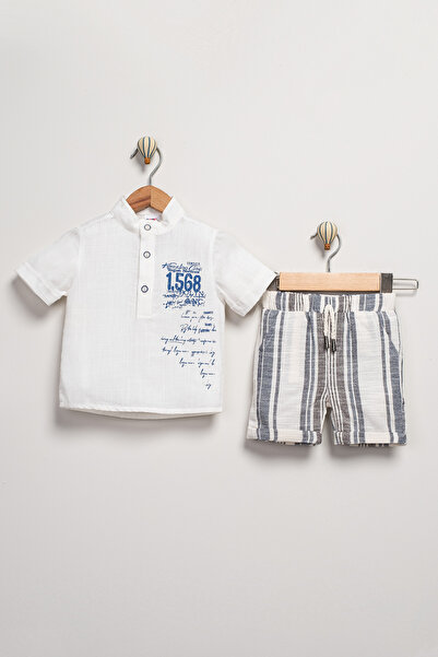 Minitrio Boys' Baby & Kids 2-Piece Patterned Shirt and Shorts Set