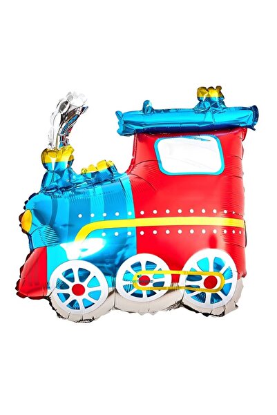 parti sürprizi Blue Train Shaped Foil Balloon 1 Piece