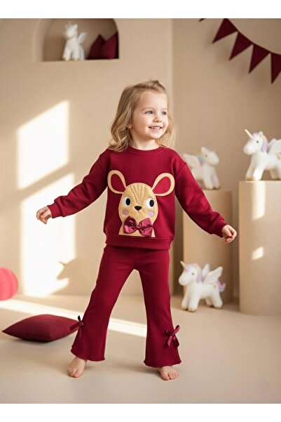 Lolliboomkids Burgundy Color Cute Bow Tie with Ribbon Detail 3D Printed Set -...